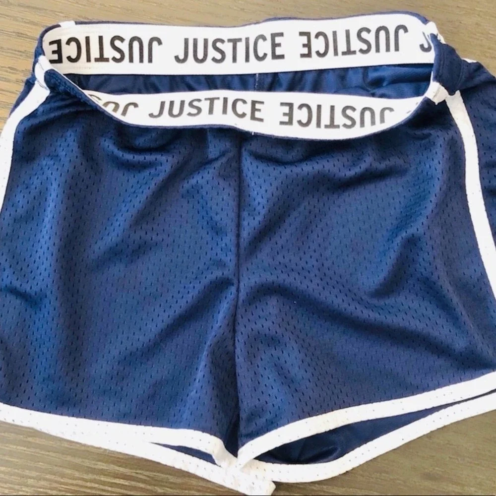JUSTICE Girl’s Athletic Logo Waistband Nylon Sport Shorts